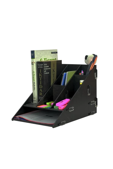 StarLightning Masa Düzenleyici Organizer Evrak Rafı Masaüstü Organizer Siyah Renk Model 4