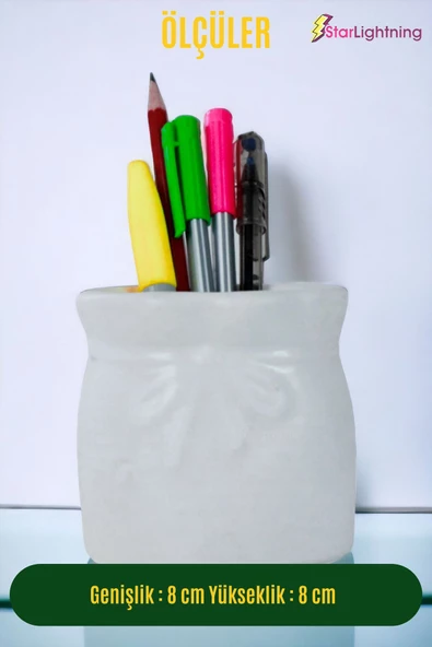 StarLightning Kalemlik Beyaz Renk Masa Kalemliği Organizer Kalemlik Model 8 - Resim 3