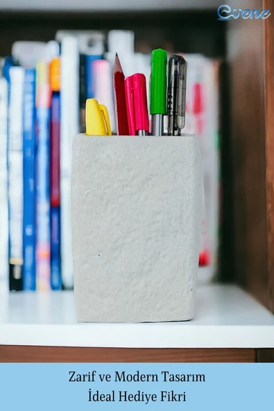 Evene Kalemlik Beyaz Renk Masa Kalemliği Organizer Kalemlik Model 7 - Resim 4