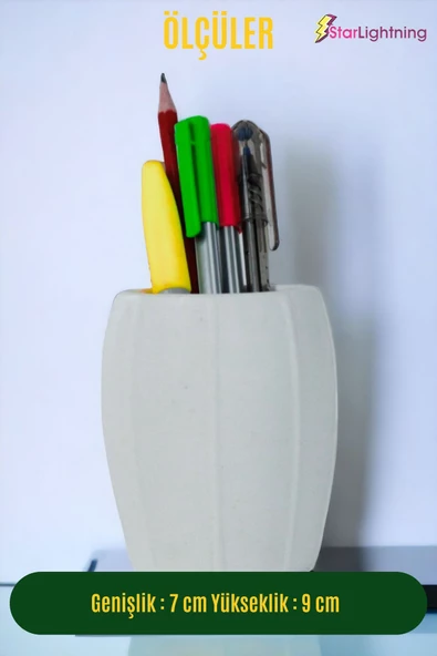 StarLightning Kalemlik Beyaz Renk Masa Kalemliği Organizer Kalemlik Model 13 - Resim 3
