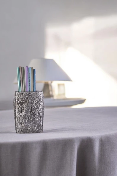 Evene Kalemlik Masa Kalemliği Organizer Kalemlik Gümüş Eskitme Renk Model 7 ürün görseli 1