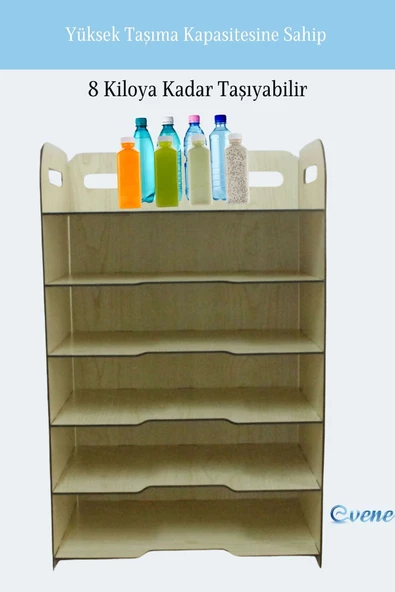 Evene Dosya Düzenleyici Masa Üstü Organizer Ahşap Evrak Rafı Açık Meşe Renk Model 5 - 4