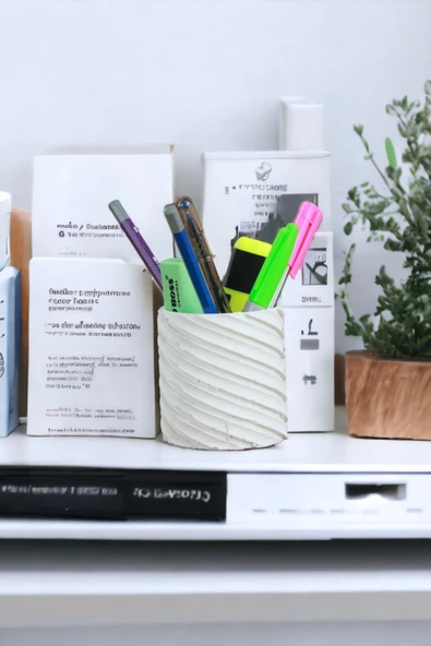 StarLightning Kalemlik Beyaz Renk Masa Kalemliği Organizer Kalemlik Model 6 - Resim 2