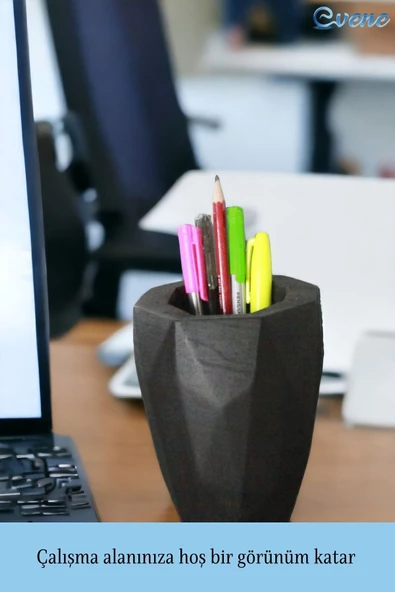 Evene Kalemlik Siyah Renk Masa Kalemliği Organizer Kalemlik Model 19 - Resim 3