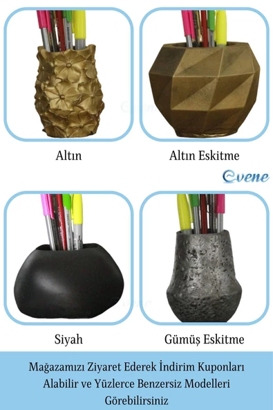 Evene Kalemlik Beyaz Renk Masa Kalemliği Organizer Kalemlik Model 15 - 8