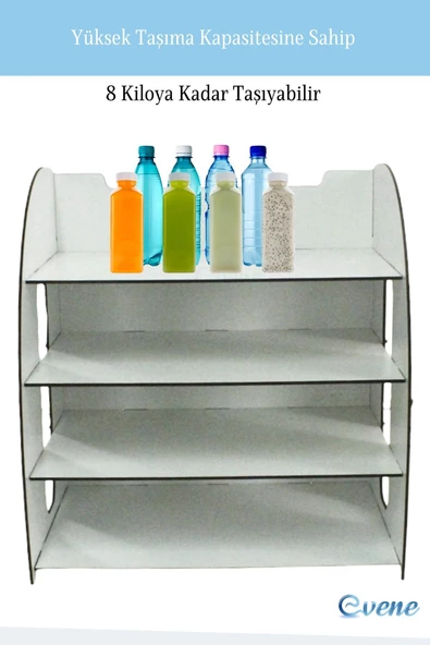 Evene Dosya Düzenleyici Masa Üstü Organizer Ahşap Evrak Rafı Beyaz Renk Model 6 - 4