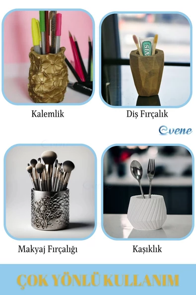 Evene Kalemlik Siyah Renk Masa Kalemliği Organizer Kalemlik Model 23 - Resim 5