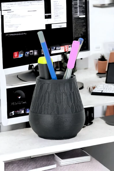 StarLightning Kalemlik Siyah Renk Masa Kalemliği Organizer Kalemlik Model 3 - Resim 2