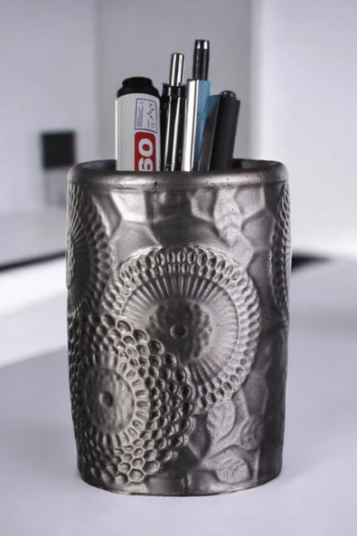 StarLightning Kalemlik Masa Kalemliği Organizer Kalemlik Gümüş Eskitme Renk Model 12 ürün görseli 1