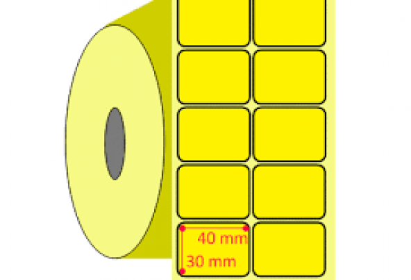 BARKOD ETİKETİ EKO TERMAL SARI 1 ADET FİYATI 1000 SARIM 30X40