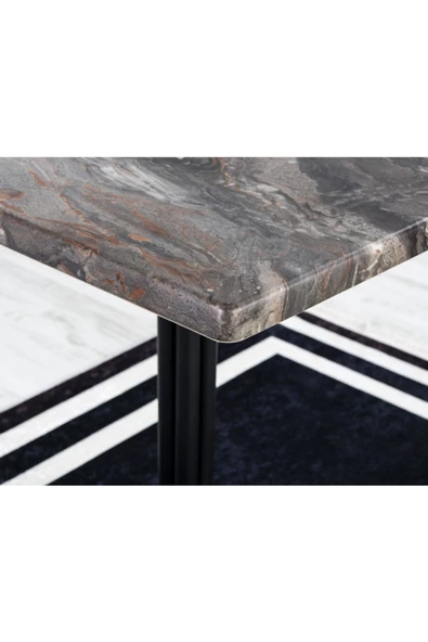 AVVİO Zen 2 Kişilik Verzalit 80x80 Yemek Masası Takımı-mutfak Masası Takımı Gri - Resim 2