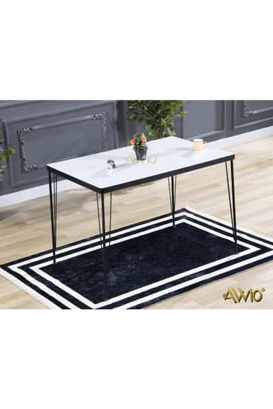 AVVİO 70x110 Ezgi Yemek Masası Takımı-mutfak Masası Takımı-beyaz