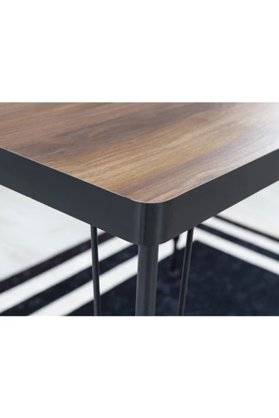 AVVİO 60x90 Akçaağç 4 Kişilik Yemek Masası Takımı-mutfak Masası Takımı-ceviz Oval Kenar - Resim 2