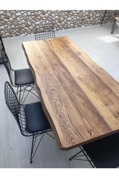 Sağıroğlu Ahşap Lüx Kütük Masa 80x180 Yemek Masası - 2