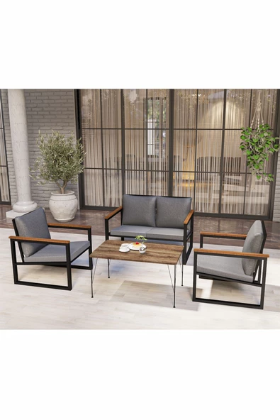 AVVİO Newyork Bahçe Mobilyası 2-1-1 Bahçe Takımı Balkon Takımı Teras Mobilyası - 2