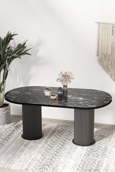 AVVİO Brita  PTT LAKE MDF BEYAZ AYAKLI 80x160 MUTFAK MASASI YEMEK MASASI - Resim 2