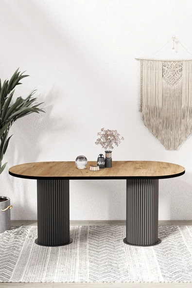 AVVİO Brita  PTT LAKE MDF BEYAZ AYAKLI 80x160 MUTFAK MASASI YEMEK MASASI - Resim 2