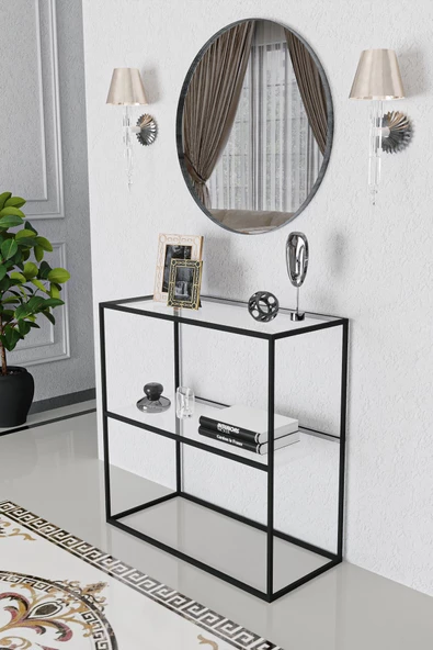 AVVİO MİKA Camlı Metal Dresuar 30x80 - 2