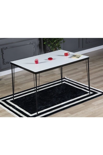 AVVİO Arzu Yemek Masası Takımı-mutfak Masası Takımı-beyaz 60x120 Oval Kenar ürün görseli