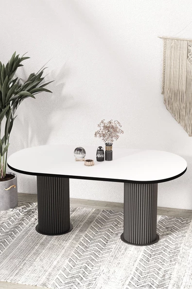 AVVİO Brita  PTT LAKE MDF BEYAZ AYAKLI 80x140 MUTFAK MASASI YEMEK MASASI ürün görseli