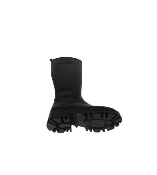 YAZKIŞ Kadın Siyah Krem Düz Taban Çizme Tpuk Boyu 6cm Diz Boyu 37cm - 9