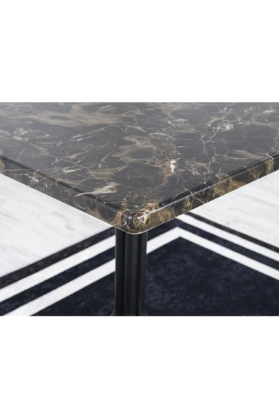 AVVİO Zen 2 Kişilik Verzalit 80x80 Yemek Masası Takımı-mutfak Masası Takımı Kahve - Resim 2