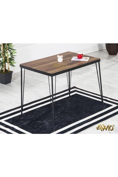 AVVİO 60x90 Akçaağç 4 Kişilik Yemek Masası Takımı-mutfak Masası Takımı-ceviz Oval Kenar ürün görseli