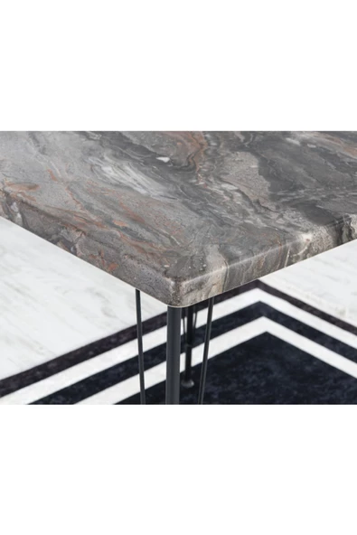 AVVİO Erva Verzalit 80-80 Yemek Masası Takımı-mutfak Masası Takımı-balkon Masa Takımı - Gri - Resim 2