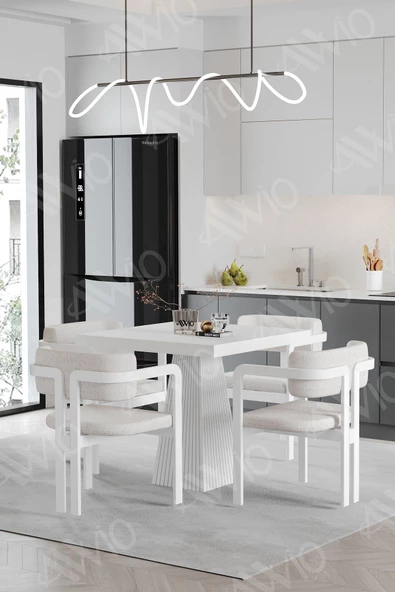 AVVİO SOFİA Lake Mdf Ayak Tokyo Demonte Sandalye 80x80 Yemek Masası Mutfak Masası 4 Kişilik - Resim 2