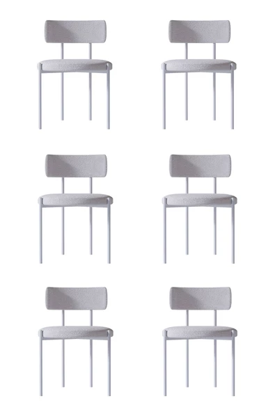 AVVİO Nevra  Beyaz 6 'lI Yemek Odası Sandalyesi Mutfak Masası  Cafe Restorant Sandalyesi (TEDDY SANDALYE) ürün görseli