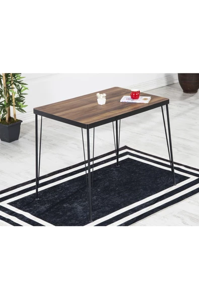 AVVİO Valentin 2 Kişilik Yemek Masası Takımı-mutfak Masası Takımı- Ceviz 70x110 Oval Kenar - Resim 2