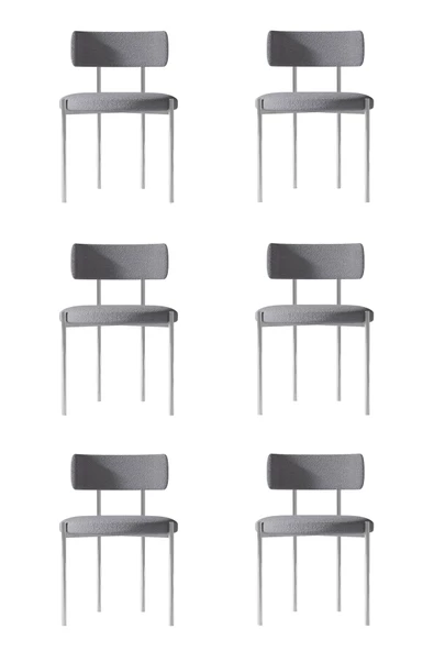 AVVİO Cheri Gümüş 6 'lI Yemek Odası Sandalyesi Mutfak Masası Cafe Restorant Sandalyesi (TEDDY SANDALYE) ürün görseli