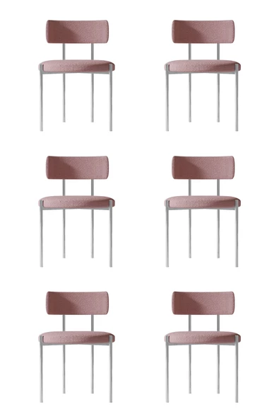 AVVİO Cheri Gümüş 6 'lI Yemek Odası Sandalyesi Mutfak Masası Cafe Restorant Sandalyesi (TEDDY SANDALYE) ürün görseli