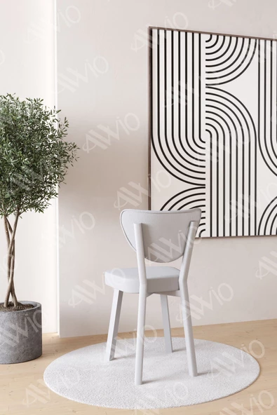 AVVİO Elma BEYAZ  Mutfak Sandalyesi Yemek Odası Bahçe Balkon Otel Restoran Kafe Sandalyesi - Resim 2