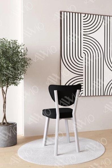 AVVİO Elma BEYAZ  Mutfak Sandalyesi Yemek Odası Bahçe Balkon Otel Restoran Kafe Sandalyesi - Resim 2