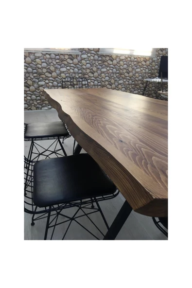 Sağıroğlu Ahşap Paris 6 Kişilik Kütük Masa 80x180 - Resim 2