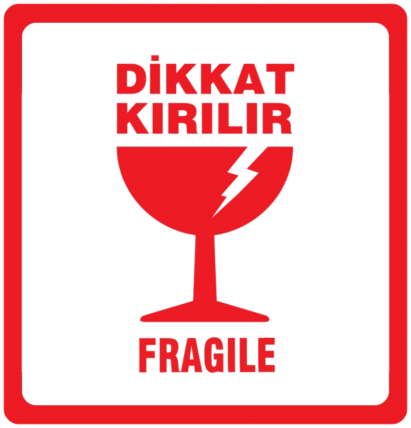 100*100 DİKKAT KIRILIR ETİKETİ 500 SARIM