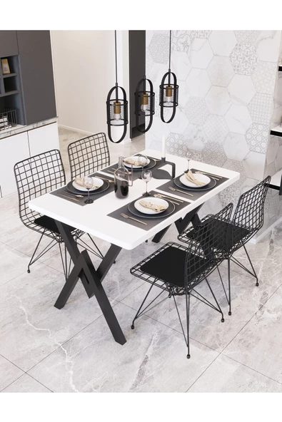 AVVİO White Dreams Mutfak Masa Takımı Yemek Masa Takımı - Resim 2
