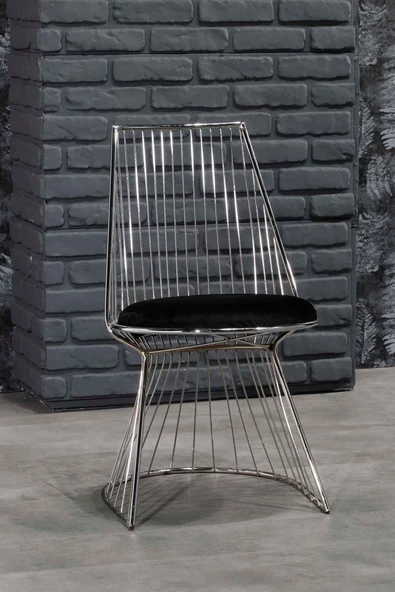 AVVİO Ladre Gümüş Yemek Masası Sandalyesi ürün görseli