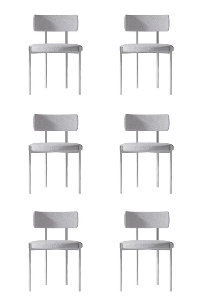 AVVİO Cheri Gümüş 6 'lI Yemek Odası Sandalyesi Mutfak Masası Cafe Restorant Sandalyesi (TEDDY SANDALYE) ürün görseli