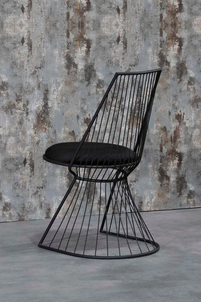 AVVİO Ladre Siyah Yemek Masası Sandalyesi - Resim 2