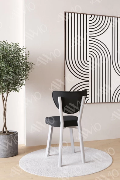 AVVİO Elma BEYAZ  Mutfak Sandalyesi Yemek Odası Bahçe Balkon Otel Restoran Kafe Sandalyesi - Resim 2