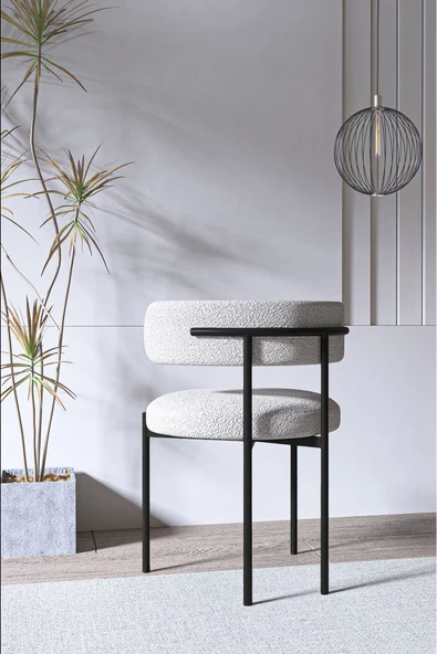 AVVİO Angel Yemek Odası Sandalyesi Mutfak Masası Sandalyesi Cafe Restorant Sandalyesi (ODESSA KUMAŞ) - Resim 2