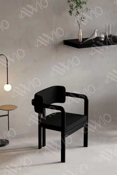 AVVİO SOPHİA Tokyo Sandalye Siyah Mutfak Salon Yemek Odası Sandalyesi Demonte Metal Ayak
