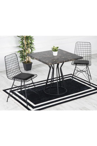 AVVİO 2 Kişilik 80x80 Yemek Masası Takımı Mutfak Masası Takımı Kahve ürün görseli
