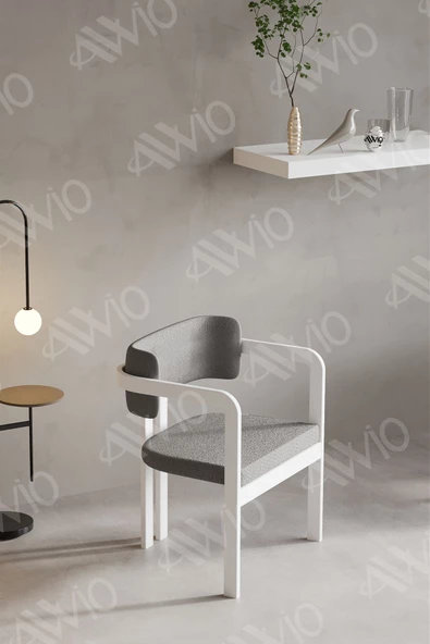 AVVİO TRENTO Tokyo Sandalye Beyaz Mutfak Salon Yemek Odası Sandalyesi Demonte Metal Ayak