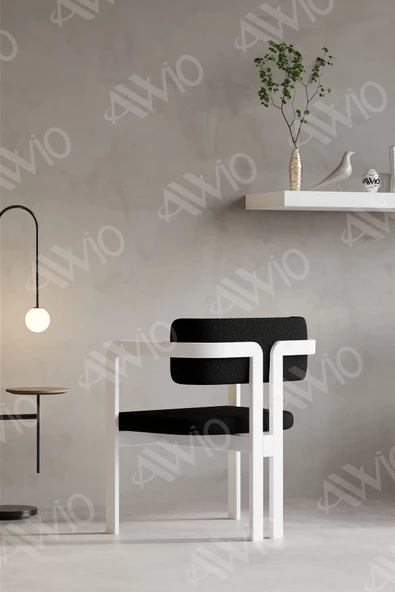 AVVİO TRENTO Tokyo Sandalye Beyaz Mutfak Salon Yemek Odası Sandalyesi Demonte Metal Ayak - Resim 2