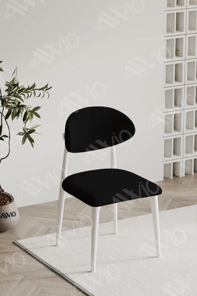 AVVİO Silva PoloSandalye Beyaz Mutfak Salon Yemek Odası Sandalyesi Metal Ayak ürün görseli