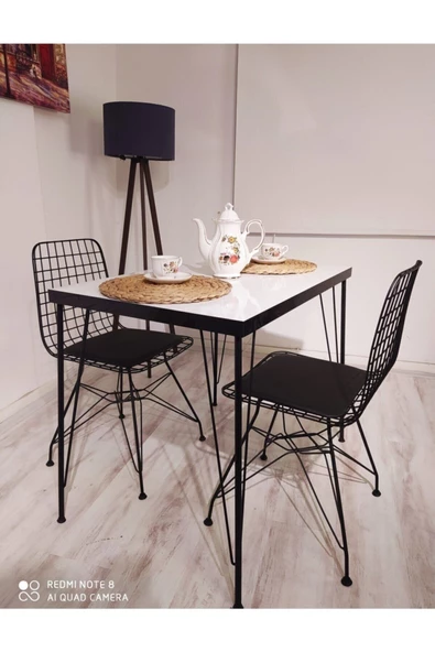 AVVİO 60x90 Ezgi 2 Kişilik Yemek Masası Takımı-mutfak Masası Takımı-beyaz Oval Kenar - Resim 2