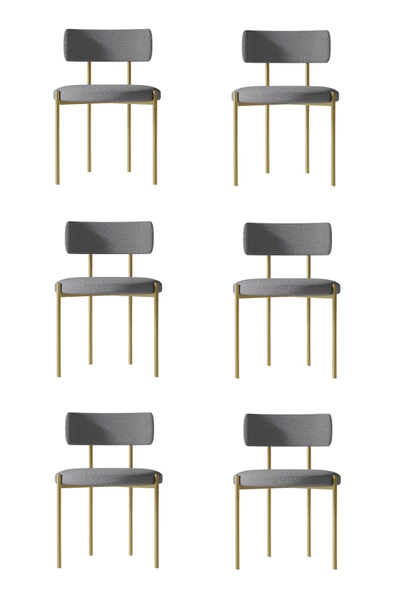 AVVİO Vista Mat Gold 6 'lI Yemek Odası Mutfak Masası  Cafe Restorant Sandalyesi (TEDDY SANDALYE)